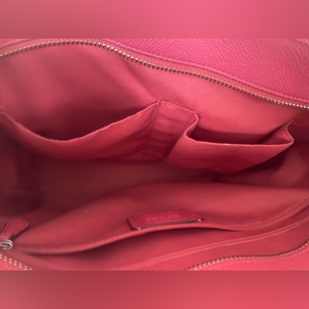 Coach Pink Saffiano Leather Tote Bag - Picture 3 of 7